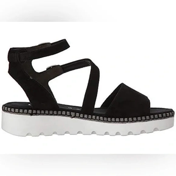 Gabor Comfort Walking Sandals Black Wedge 38 - Picture 2 of 7